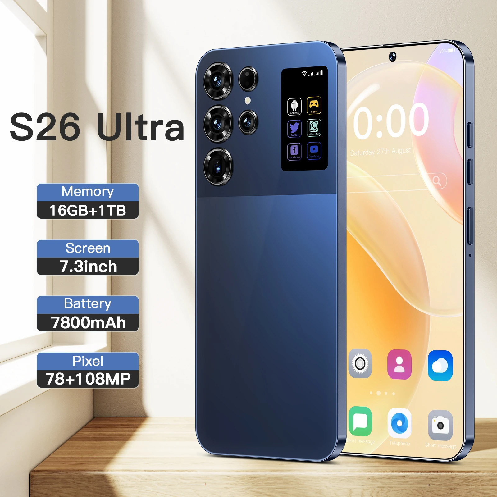 2025 Best Selling S26 Ultra 5G Smartphone High Configuration